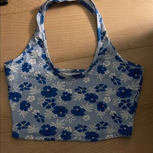 Blue Floral Halter Top